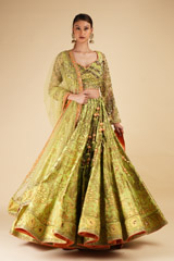 Green Silk Chanderi Lehenga Set2249 video